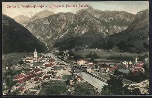 AK Pontebba-Pontafel, Confine, Reichsgrenze von oben gesehen