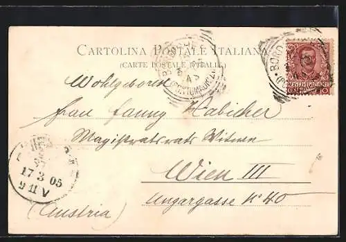 AK Bordighera, Villa Garnier mit Strandblick