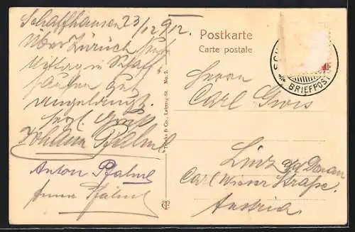 AK Schaffhausen, Ortspartie am Rhein
