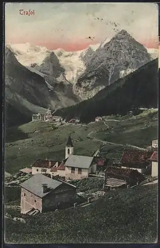 AK Trafoi, Ortspartie mit Kirche