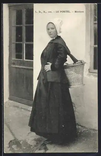 AK Le Portel, Matelotte, Frau mit Korb, Nord-Pas-de-Calais