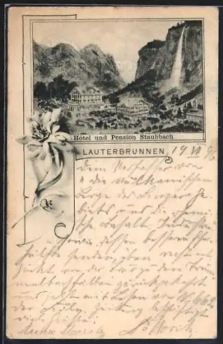 AK Lauterbrunnen, Hotel und Pension Staubbach