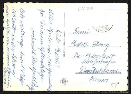 AK Hütten /Zch., Teilansicht mit Kirche