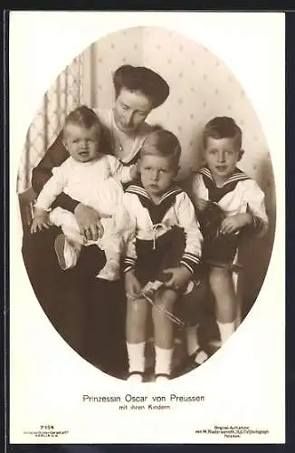 AK Prinzessin Oscar von Preussen mit ihren Kindern