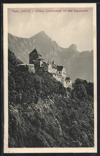 AK Vaduz, Schloss Liechtenstein mit dem Rappenstein
