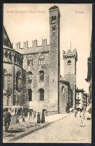 AK Trento, Abside del Duomo e Torre Grande