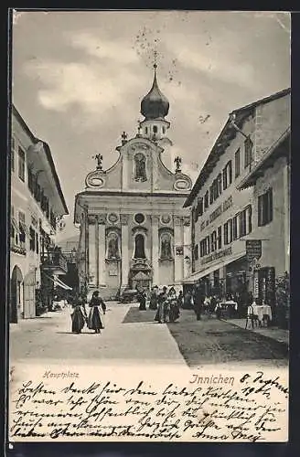 AK Innichen, Hauptplatz mit Kirche