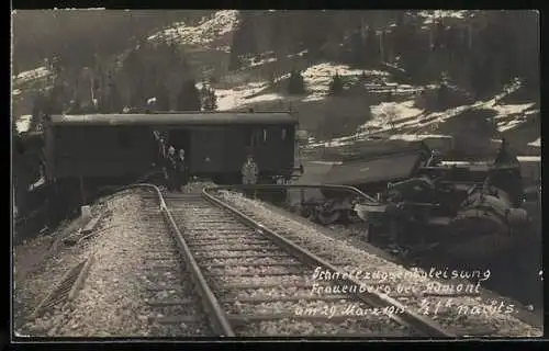 AK Frauenberg b. Admont, Schnellzugentgleisung 1915