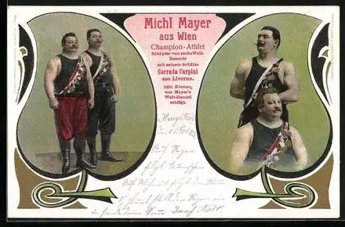 AK Champion-Athlet Michl Mayer mit seinem Schüler Corrada Carpini, Kraftsport