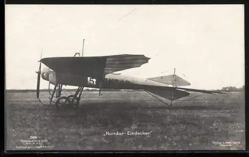 Foto-AK Sanke Nr. 386: Flugzeug Kondor-Eindecker