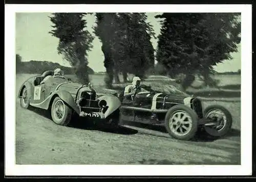 AK Auto a Motozavody, Bohdanecsky Okruh, Bugatti Type 35 Rennauto beim Überholmanöver