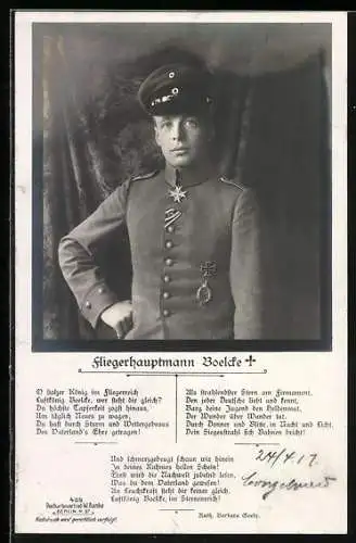 Foto-AK Sanke Nr. 409: Fliegerhauptmann Boelcke