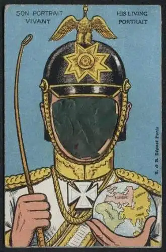 Künstler-AK Kaiser Wilhelm II. mit Gesicht aus Knete