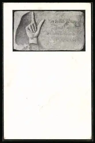 Künstler-AK Reklame Odol, Höre die ernste Mahnung, o Mensch, in jeglicher Stunde. Denk an deines Mundes zur Zeit