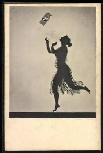 AK Reklame The Odol Chemical Works London-Paris, Frau mit Flasche Odol