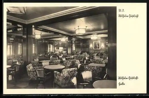 AK K. d. F.-Schiff Wilhelm Gustloff, Innenansicht der Wilhelm Gustloff-Halle