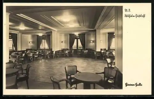 AK K. d. F.-Passagierschiff Wilhelm Gustloff, Hintere Halle