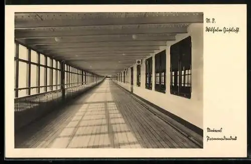 AK K. d. F.-Schiff Wilhelm Gustloff, Unteres Promenadendeck, Innenansicht