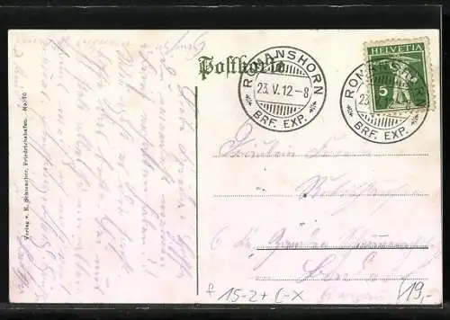 AK Romanshorn, Zeppelin mit einem Dampfer