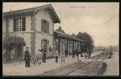 AK Estissac, La Gare, Bahnhof