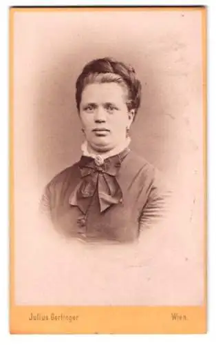 Fotografie Julius Gertinger, Wien, Margarethenstrasse 28, Porträt einer Frau mit hochgestecktem Haar