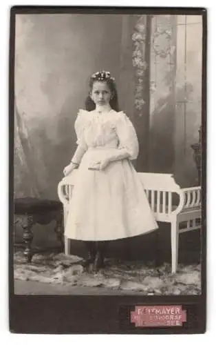 Fotografie J. Reitmayer, Tegernsee, Mädchen im weissen Kleid