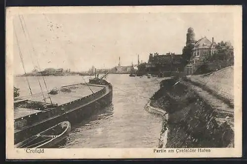 AK Crefeld, Partie am Crefelder Hafen