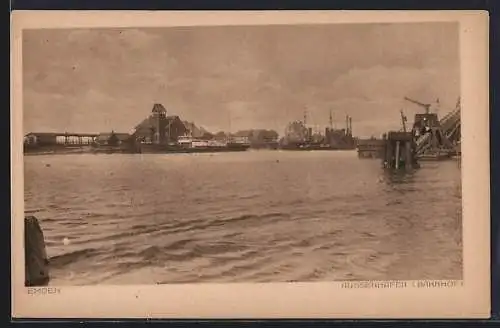 AK Emden, Aussenhafen, Bahnhof