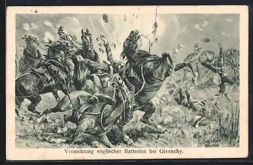 AK Givenchy, Vernichtung englischer Batterien bei Givenchy