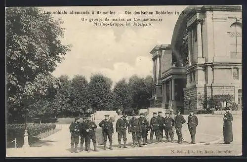 AK Brüssel, Die deutschen Soldaten in Brüssel, Marine-Gruppe im Jubelpark