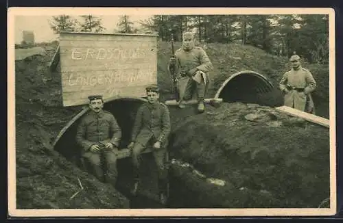 AK Deutsches Soldaten vor Eingang zum Erdschloss zum Langen Heinrich
