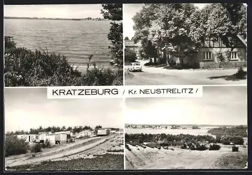AK Kratzeburg, Partie am Käbelicksee, Campingplatz mit Bungalows