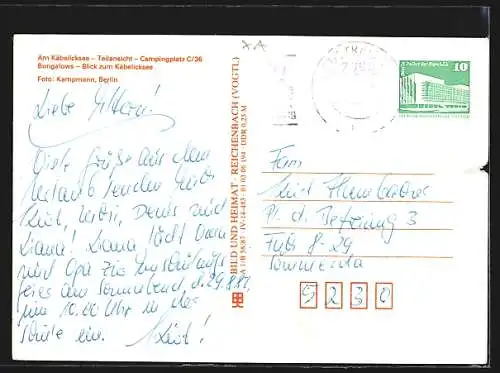 AK Kratzeburg, Partie am Käbelicksee, Campingplatz mit Bungalows