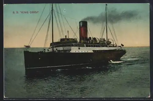 AK Passagierschiff SS King Orry auf See