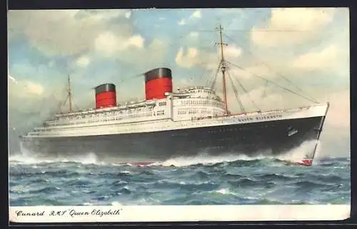 AK Dampfer Queen Elisabeth der Cunard Lines