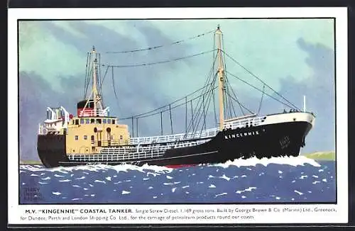 AK Handelsschiff MV Kingennie in Fahrt