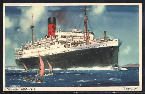 Künstler-AK Passagierschiff Lancastria bei voller Fahrt