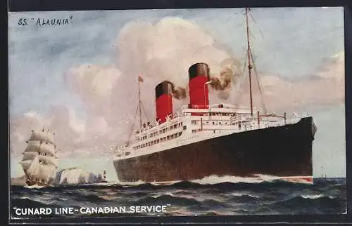 AK Passagierschiff SS Alaunia der Cunard Line