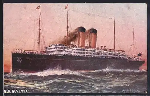 AK Passagierschiff SS Baltic in voller Fahrt