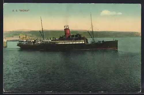 AK Passagierschiff SS Mona in Fahrt