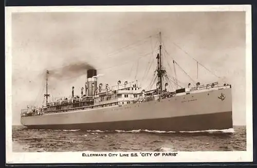 AK Passagierschiff S.S. City of Paris, Ellerman`s City Line