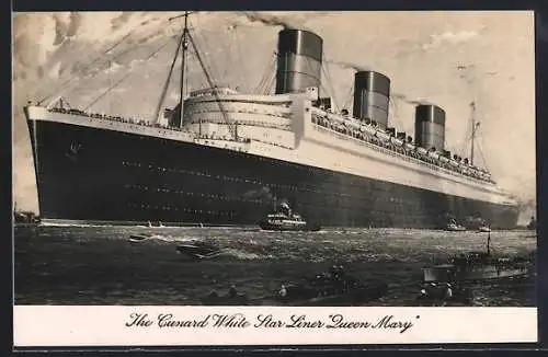 AK Passagierschiff R.M.S. Queen Mary der Cunard White Star Line
