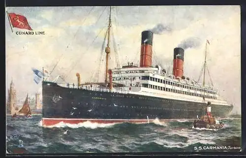 AK Passagierschiff S.S. Carmania der Cunard Line