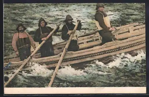 AK M. Sperling, Schokker Kapitein, L. Sparling & G. Moerkerk im Rettungsboot