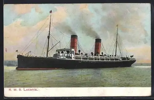 AK RMS Lucania auf See