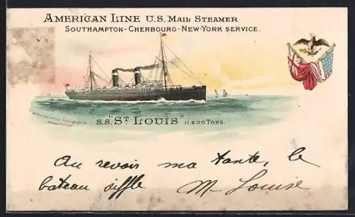 AK Passagierschiff SS St. Louis der American Line