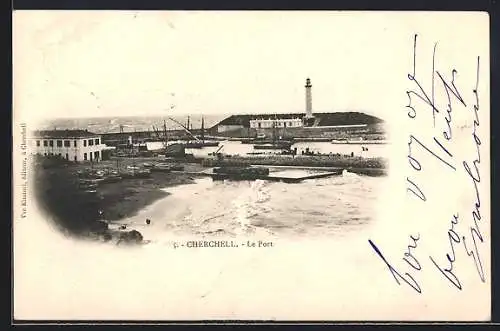 AK Cherchell, Le Port avec navires et voiliers