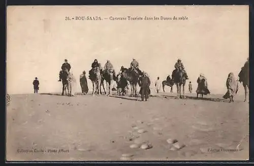 AK Bou-Saada, Caravane Touriste dans le Dunes de sable