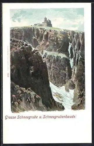AK Schneegrubenbaude, Baude mit Grosser Schneegrube