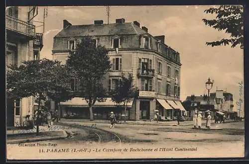 AK Paramé, I.-et-V., Le Carrefour de Rochebonne et l`Hôtel Continental